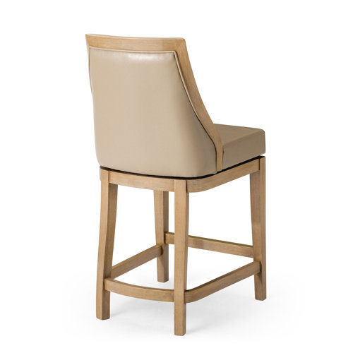 Maven Lane Vienna Counter Stool with Vegan Leather Upholstery & Reviews